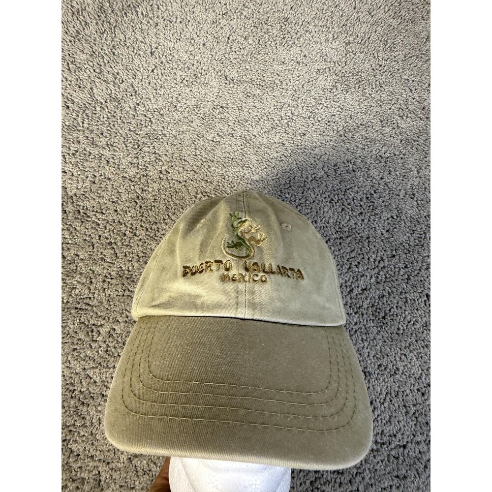 DKPS Hat Cap Strap Back Mens One Size Beige Puerto Vallarta Mexico Embroidered